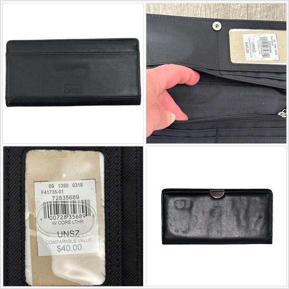 Wilson Genuine Leather Wallet 10 Card Holder indexer 7.5 L x 3.5 x 1” Snap NWT - Picture 1 of 6